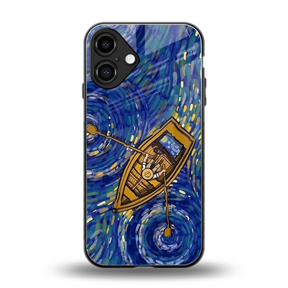 Ocean Voyage back phone cover | glass case for iphone 16 plus
