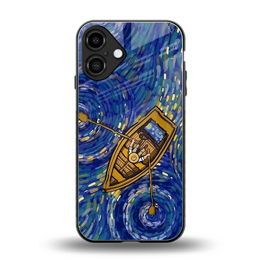 Ocean Voyage back phone cover | glass case for iphone 16 plus