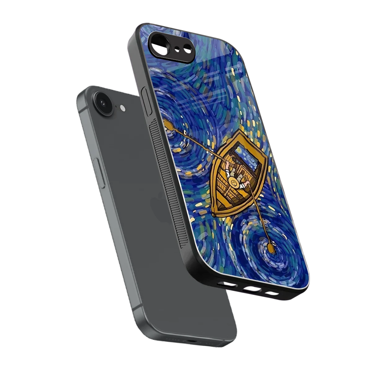 Ocean Voyage sleek iphone 16e cover with tempered glass back and TPU edges