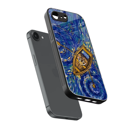 Ocean Voyage sleek iphone 16e cover with tempered glass back and TPU edges
