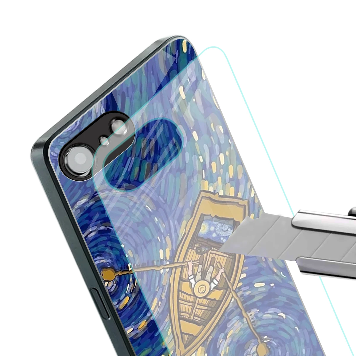 Ocean Voyage stylish phone case for iphone 17e | glossy glass and slim fit