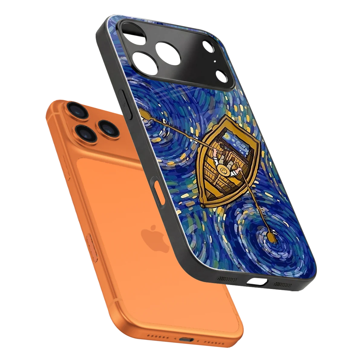 Ocean Voyage sleek iphone 17 pro cover with tempered glass back and TPU edges