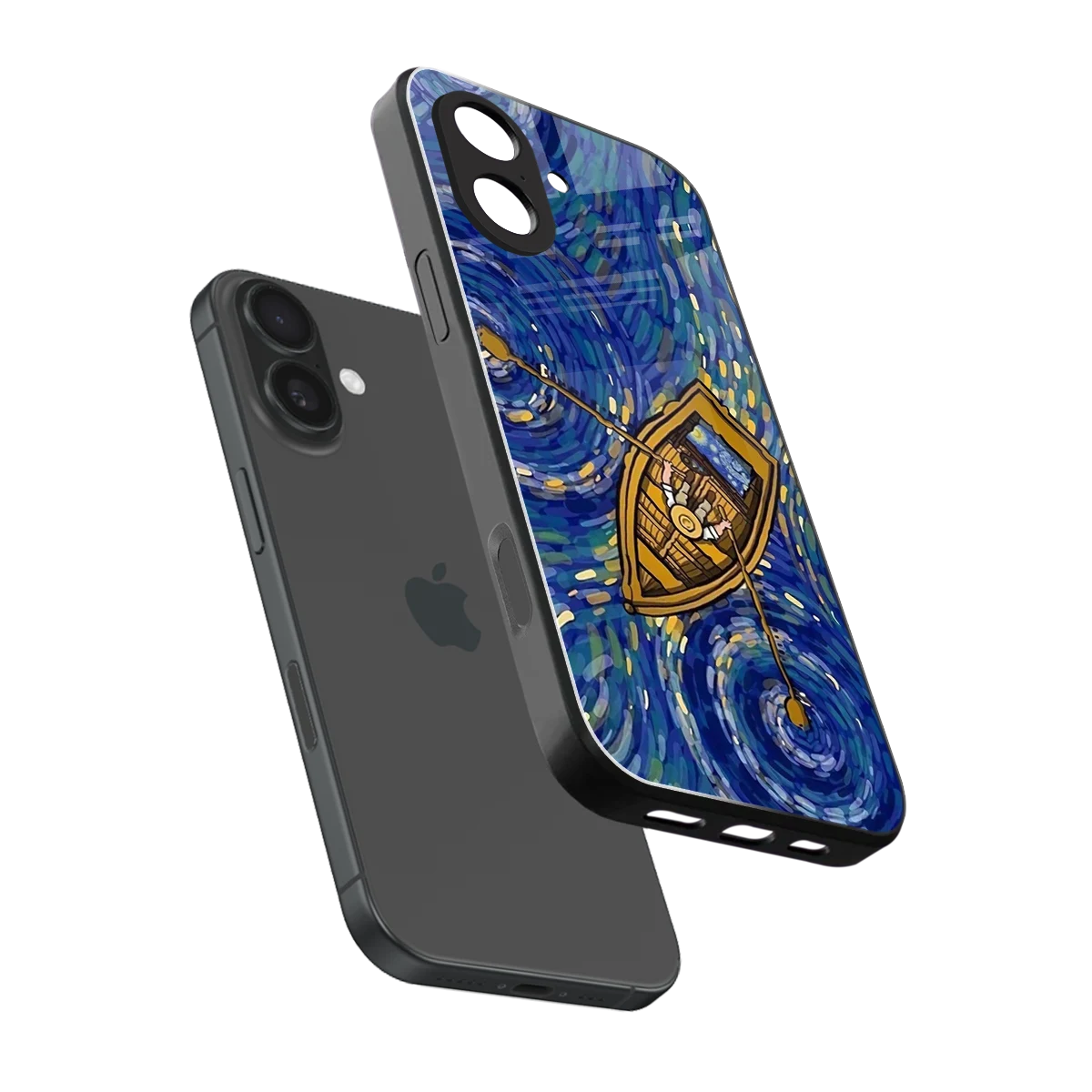 Ocean Voyage sleek iphone 17 cover with tempered glass back and TPU edges