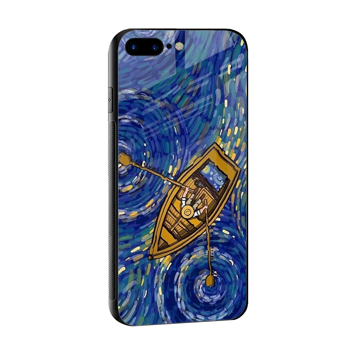 Ocean Voyage sleek iphone 8 plus cover with tempered glass back and TPU edges