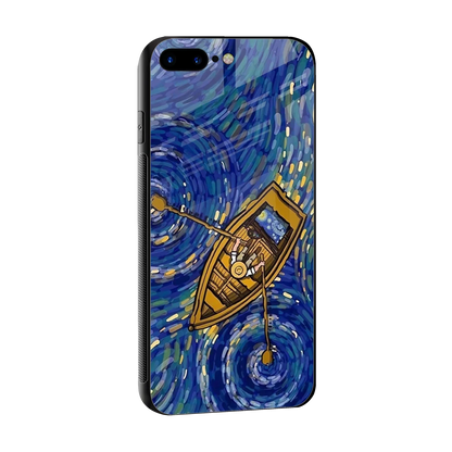 Ocean Voyage sleek iphone 8 plus cover with tempered glass back and TPU edges
