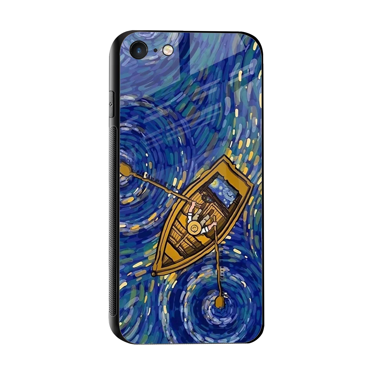 Ocean Voyage sleek iphone 7 cover with tempered glass back and TPU edges