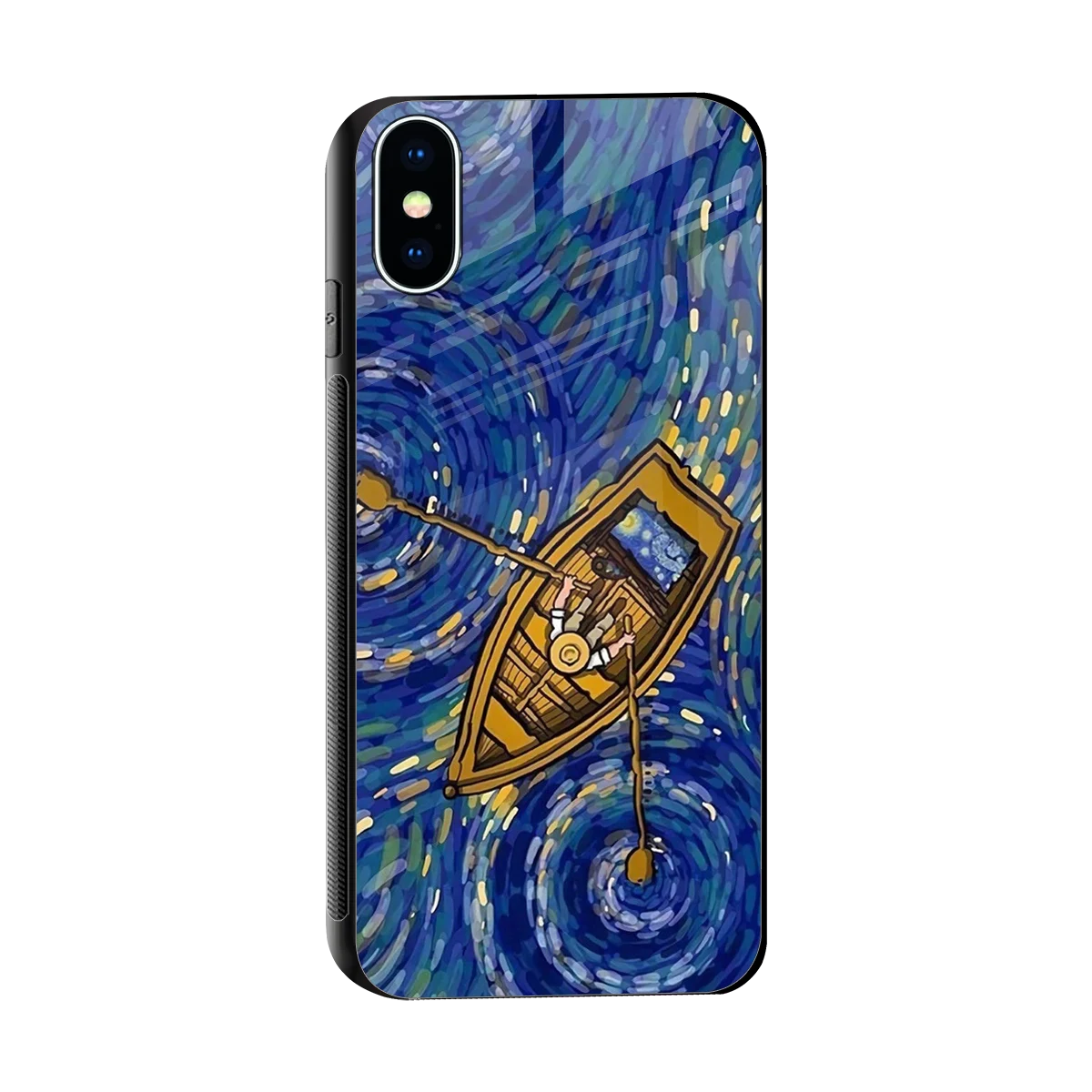 Ocean Voyage sleek iphone x cover with tempered glass back and TPU edges