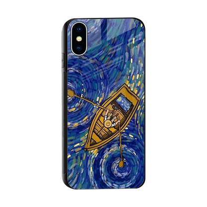 Ocean Voyage sleek iphone x cover with tempered glass back and TPU edges