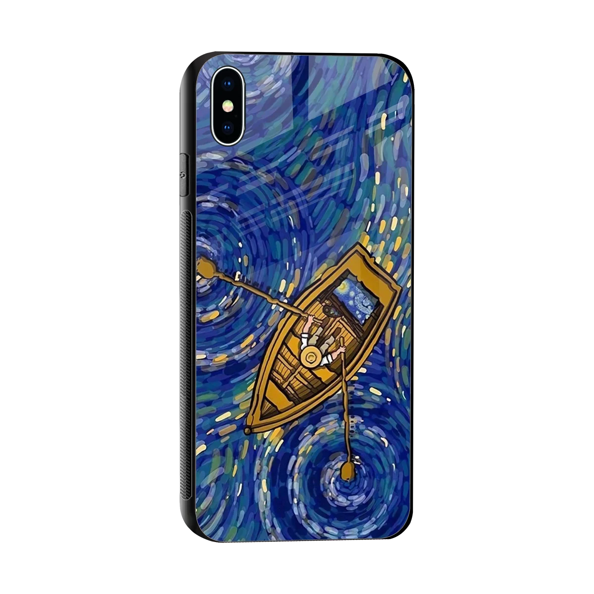 Ocean Voyage sleek iphone xs max cover with tempered glass back and TPU edges