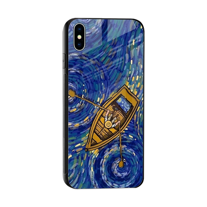 Ocean Voyage sleek iphone xs max cover with tempered glass back and TPU edges