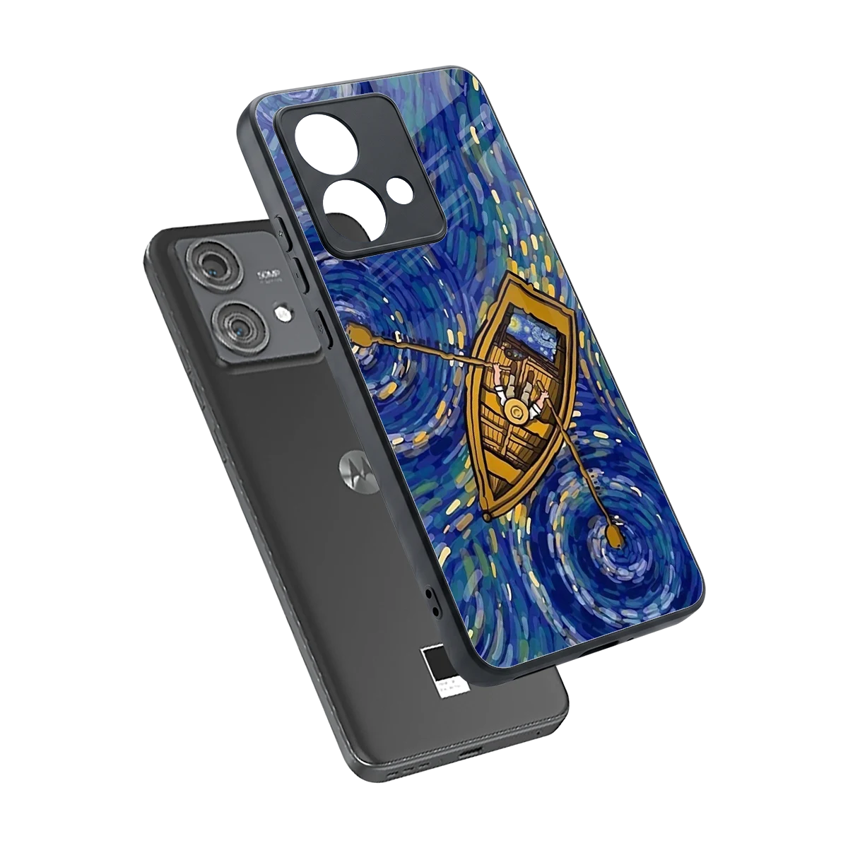 Ocean Voyage sleek motorola edge 40 neo 5g cover with tempered glass back and TPU edges