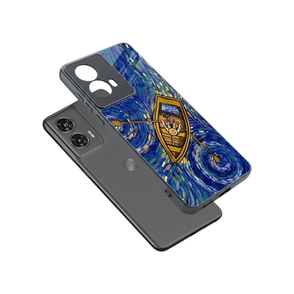 Ocean Voyage sleek motorola edge 50 fusion cover with tempered glass back and TPU edges
