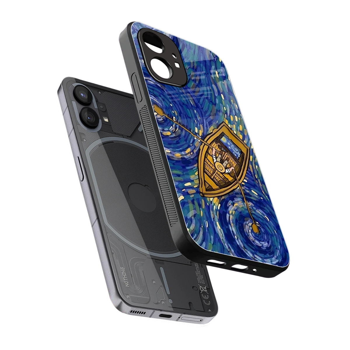 Ocean Voyage sleek nothing phone 1 cover with tempered glass back and TPU edges
