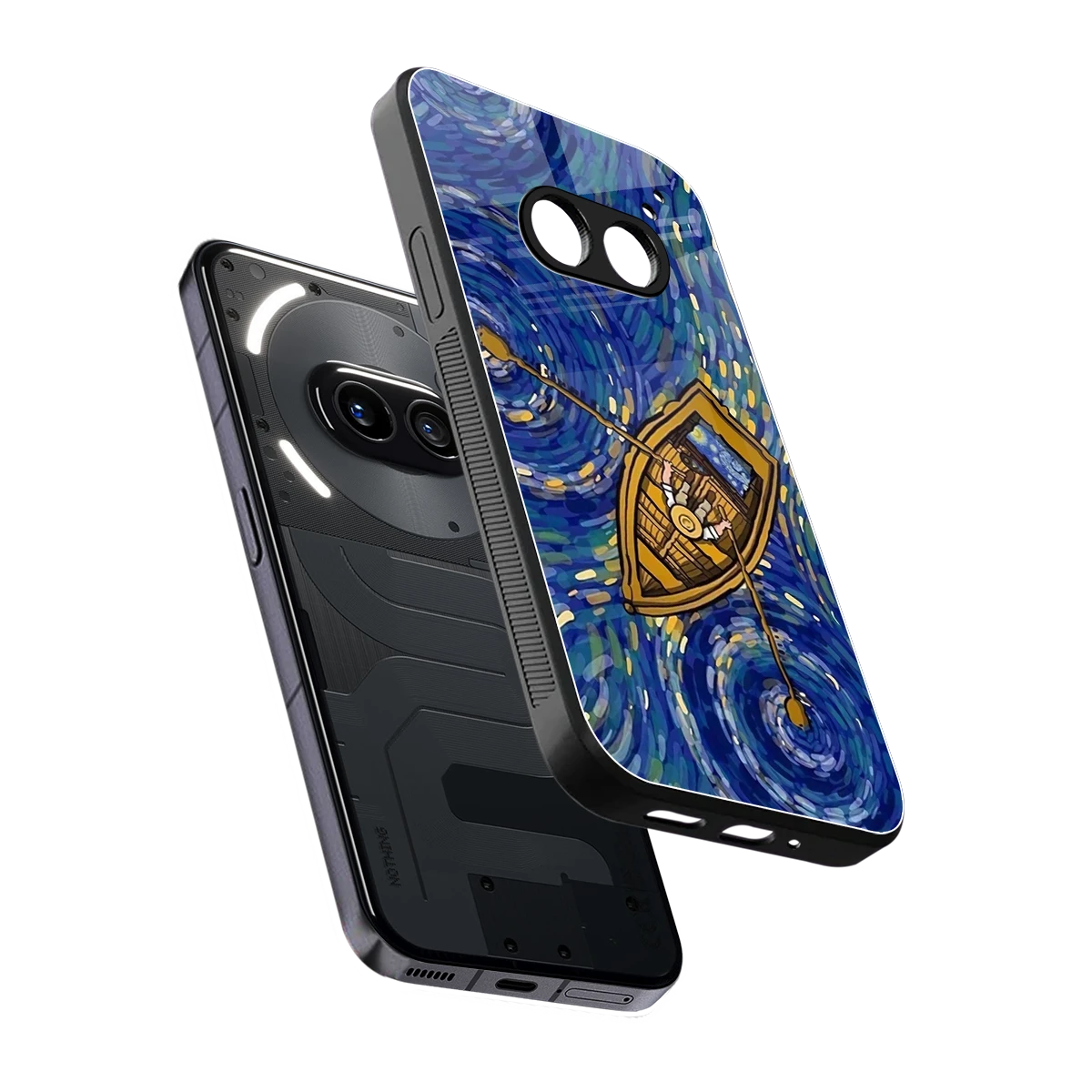 Ocean Voyage sleek nothing phone 2a plus cover with tempered glass back and TPU edges