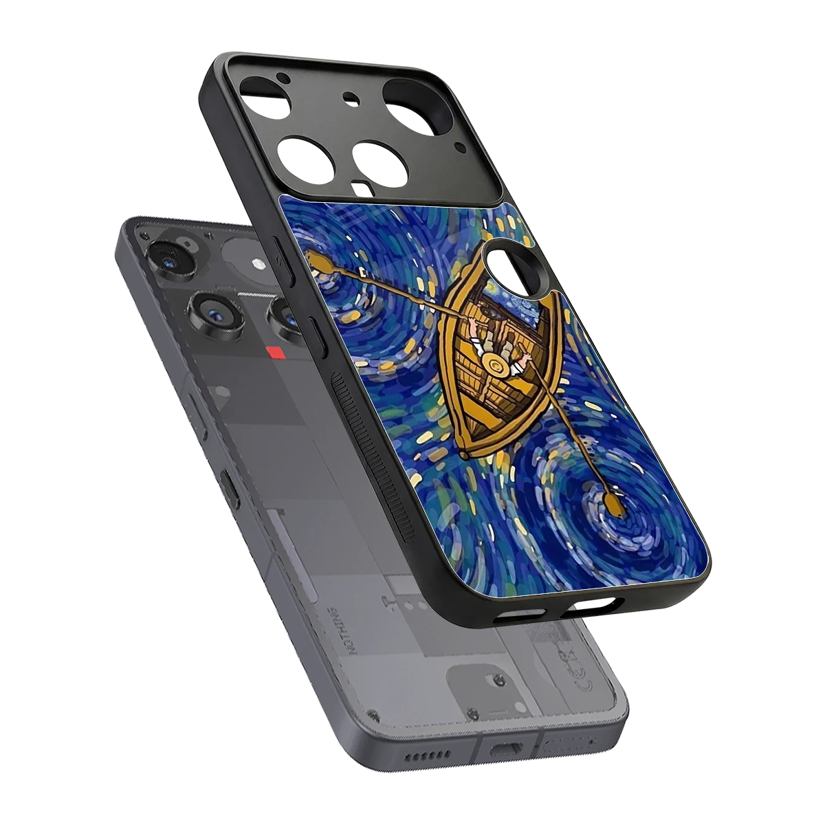 Ocean Voyage sleek nothing phone 3 cover with tempered glass back and TPU edges