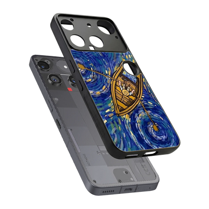 Ocean Voyage sleek nothing phone 3 cover with tempered glass back and TPU edges