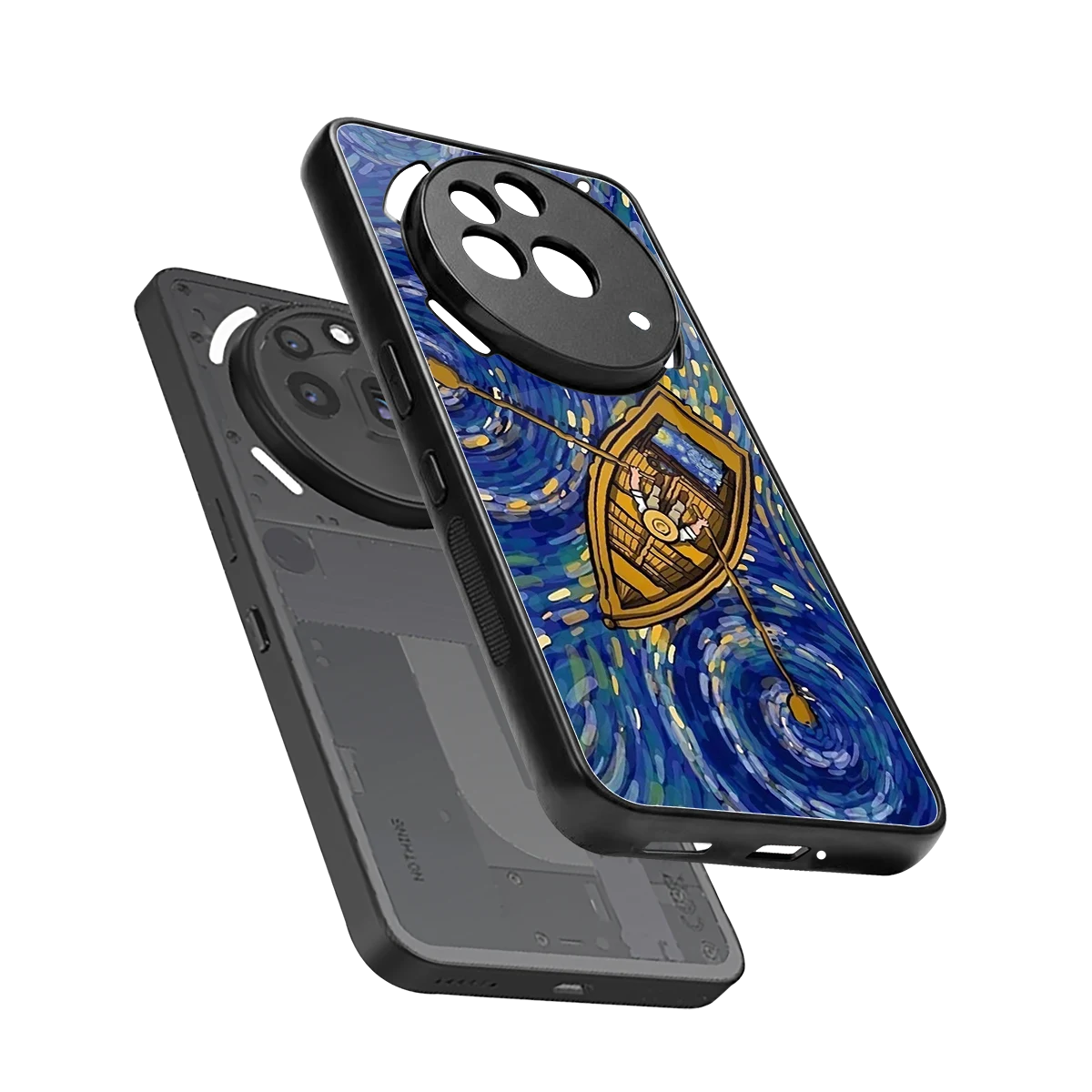 Ocean Voyage sleek nothing phone 3a pro cover with tempered glass back and TPU edges