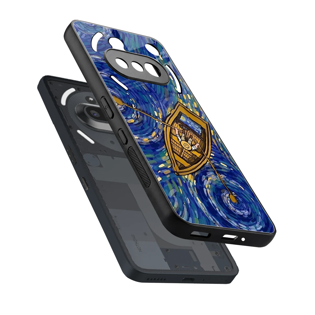 Ocean Voyage sleek nothing phone 3a cover with tempered glass back and TPU edges