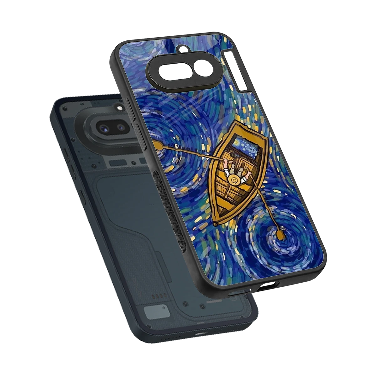 Ocean Voyage sleek nothing phone 4a cover with tempered glass back and TPU edges