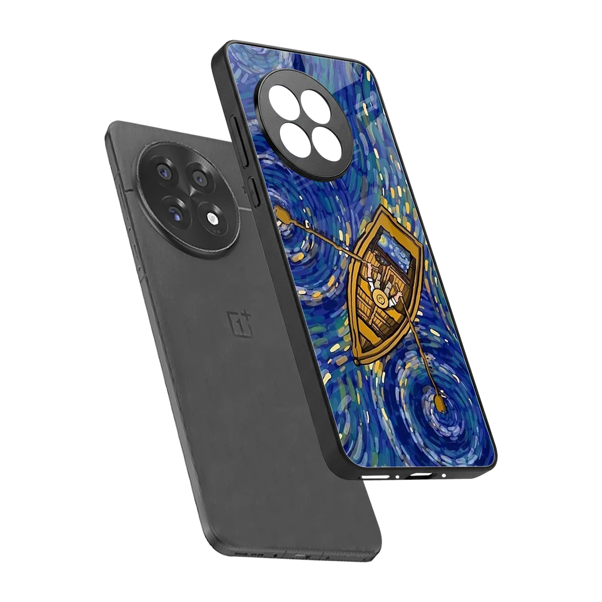 Ocean Voyage sleek oneplus 13r cover with tempered glass back and TPU edges