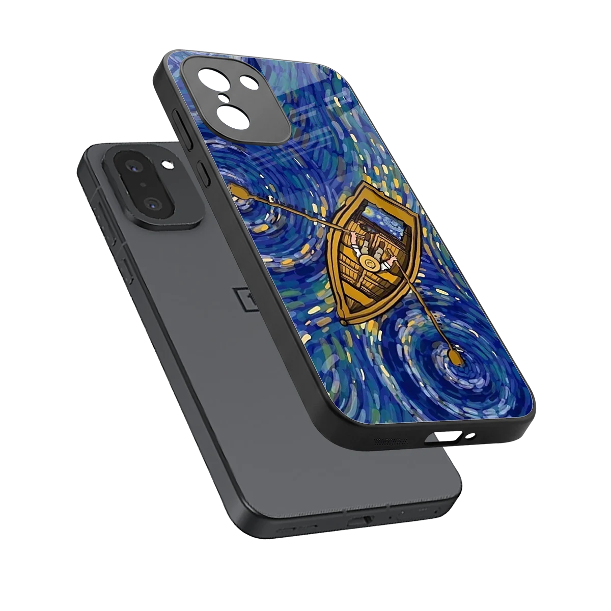 Ocean Voyage sleek oneplus 15r cover with tempered glass back and TPU edges