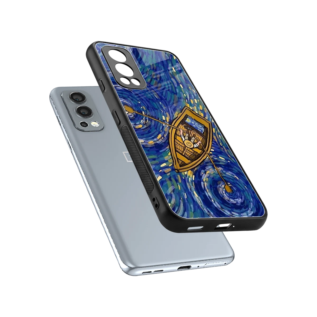 Ocean Voyage sleek oneplus nord 2 cover with tempered glass back and TPU edges