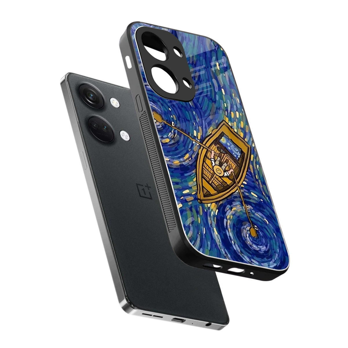 Ocean Voyage sleek oneplus nord 3 cover with tempered glass back and TPU edges