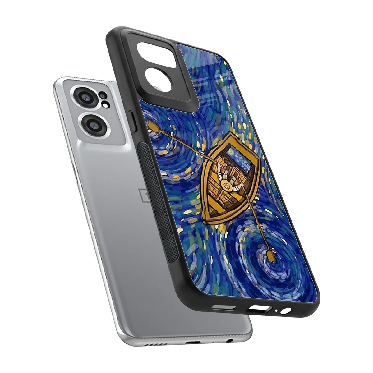Ocean Voyage sleek oneplus nord ce 2 cover with tempered glass back and TPU edges