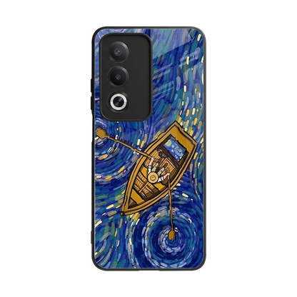 Ocean Voyage back phone cover | glass case for oppo a3 pro