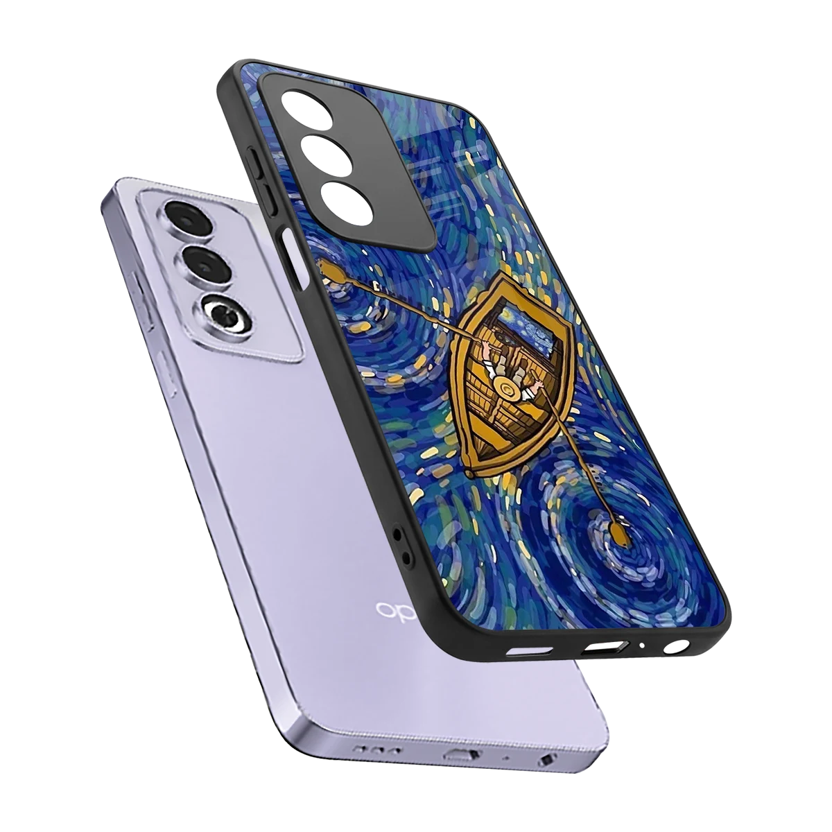 Ocean Voyage sleek oppo a3 pro cover with tempered glass back and TPU edges