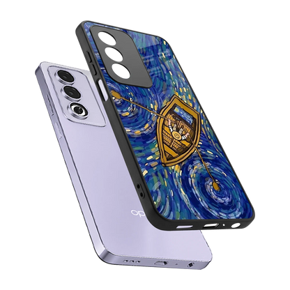 Ocean Voyage sleek oppo a3 pro cover with tempered glass back and TPU edges
