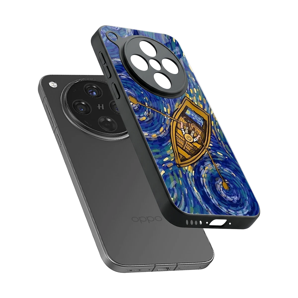 Ocean Voyage sleek oppo find x8 cover with tempered glass back and TPU edges