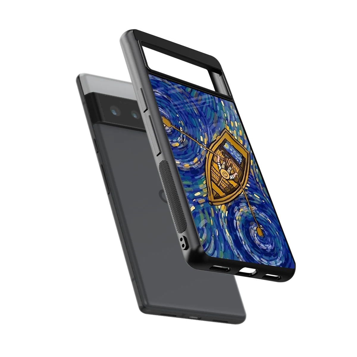 Ocean Voyage sleek google pixel 6 pro cover with tempered glass back and TPU edges