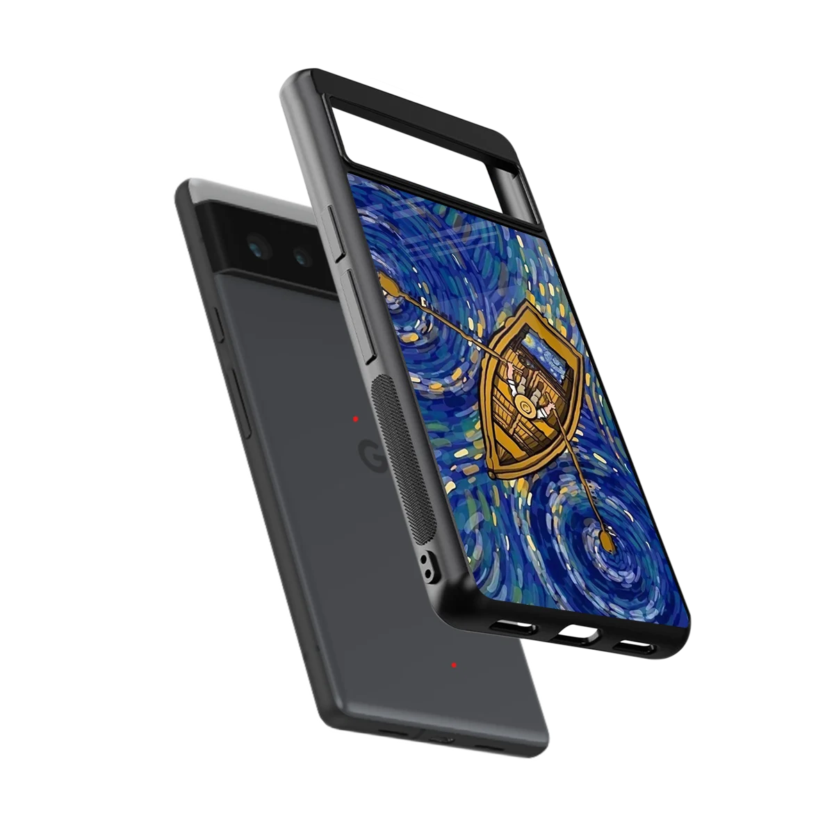 Ocean Voyage sleek google pixel 6 cover with tempered glass back and TPU edges