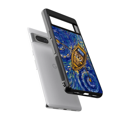 Ocean Voyage sleek google pixel 7a cover with tempered glass back and TPU edges