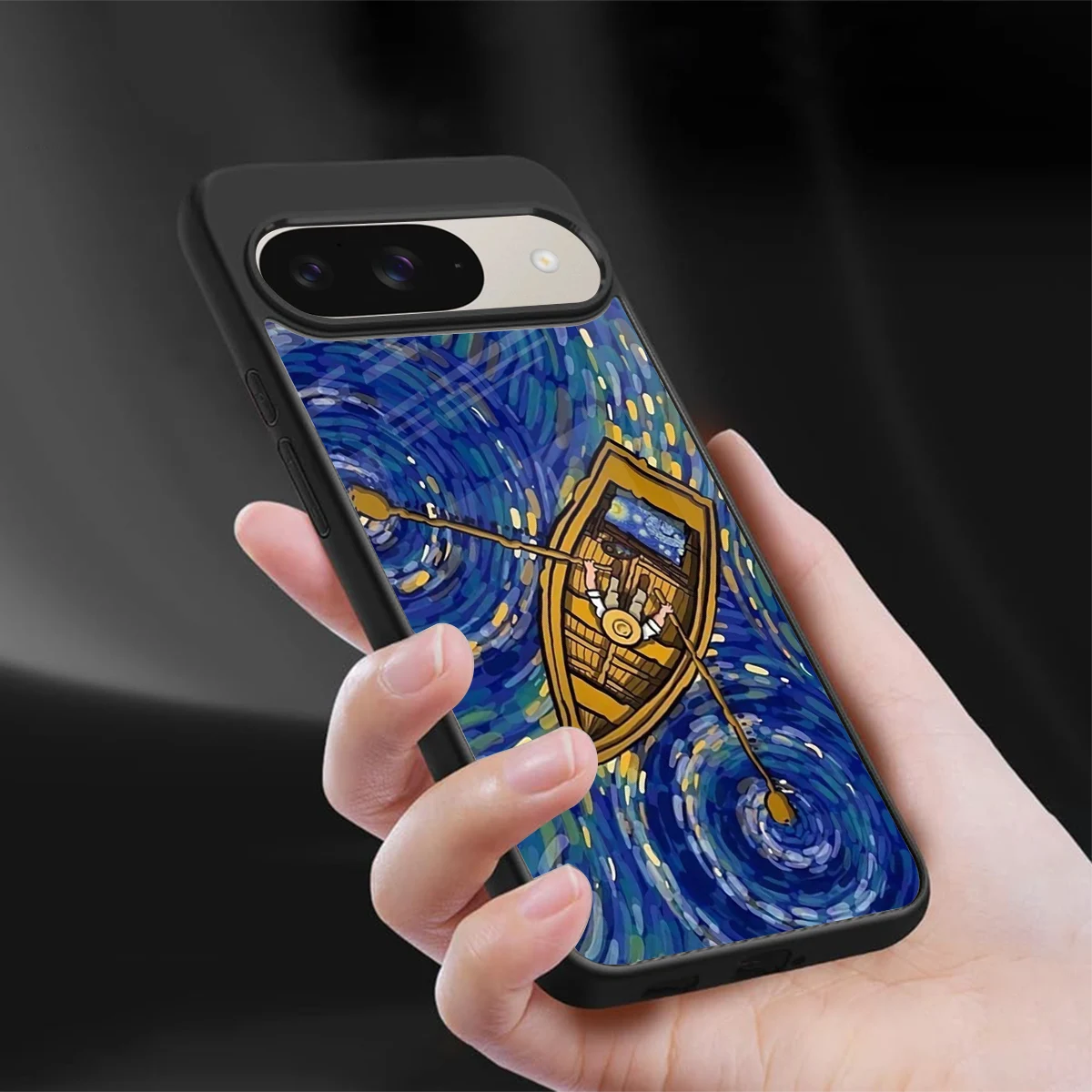 Ocean Voyage sleek google pixel 9 cover with tempered glass back and TPU edges