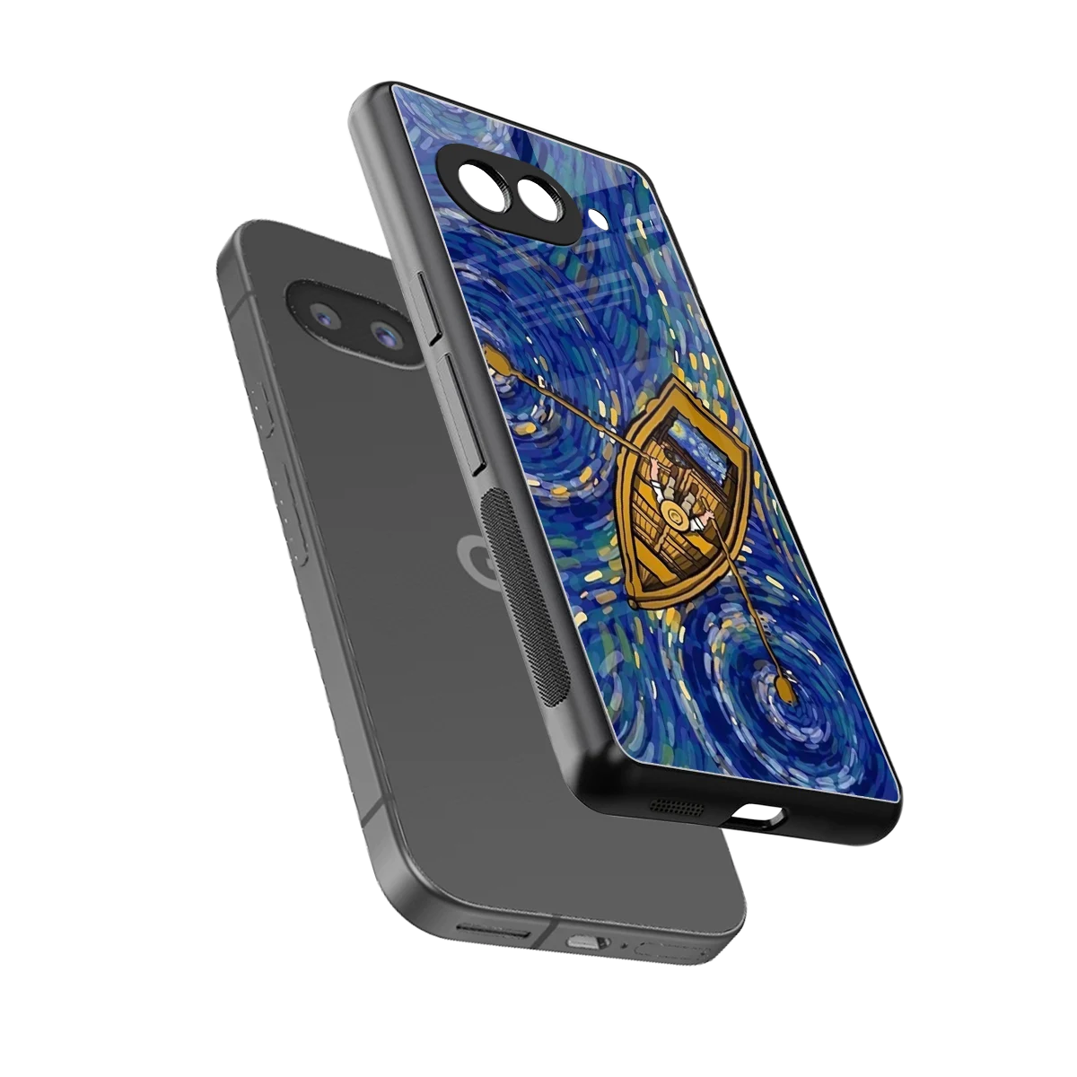 Ocean Voyage sleek google pixel 10a cover with tempered glass back and TPU edges