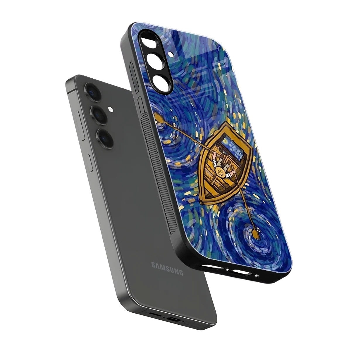 Ocean Voyage sleek samsung galaxy a55 5g cover with tempered glass back and TPU edges
