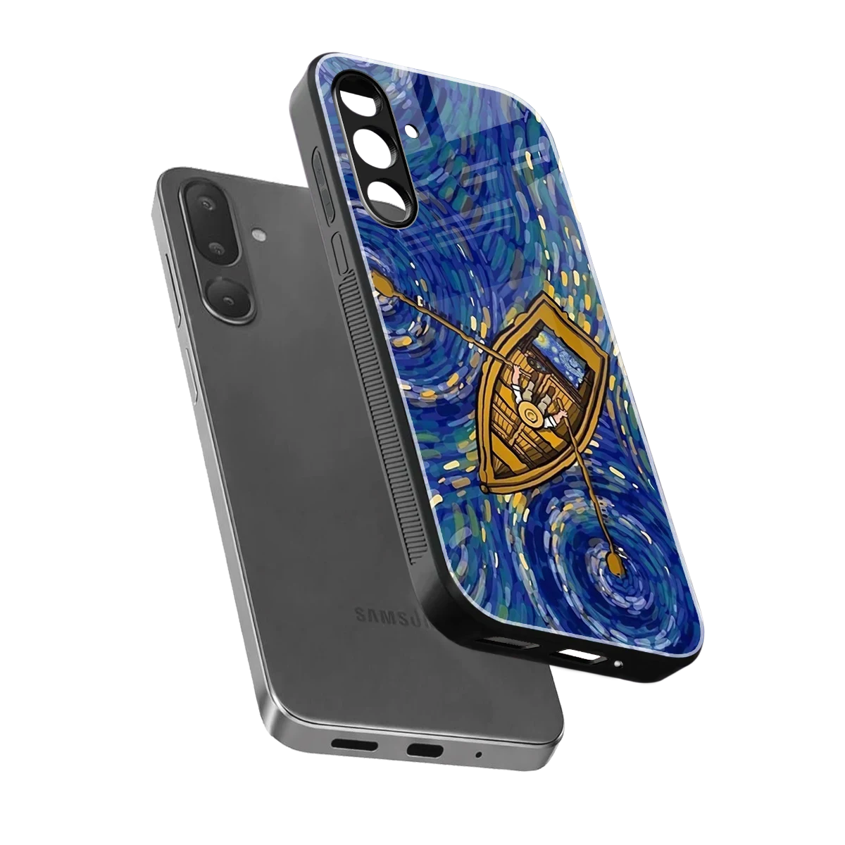 Ocean Voyage sleek samsung galaxy m36 5g cover with tempered glass back and TPU edges