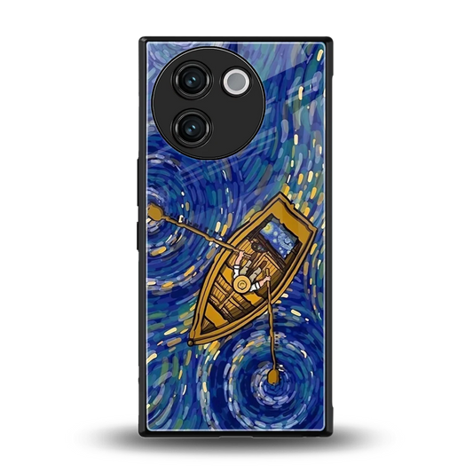 Ocean Voyage back phone cover | glass case for vivo v30e