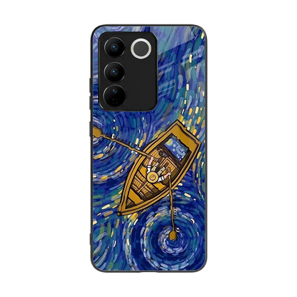 Ocean Voyage back phone cover | glass case for vivo v27 5g