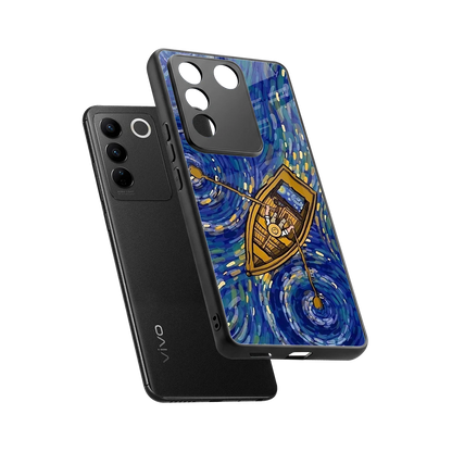 Ocean Voyage sleek vivo v27 5g cover with tempered glass back and TPU edges