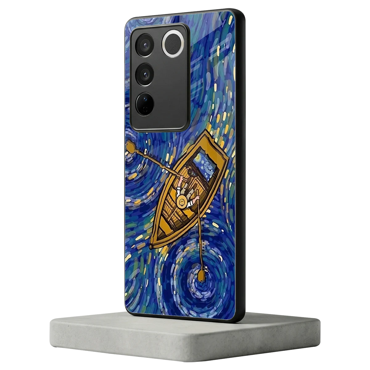 Ocean Voyage vivo v27 5g mobile cover | shockproof glass phone case