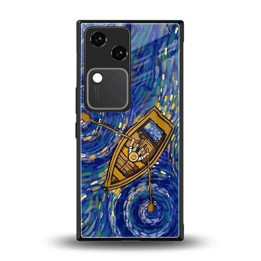 Ocean Voyage back phone cover | glass case for vivo v30