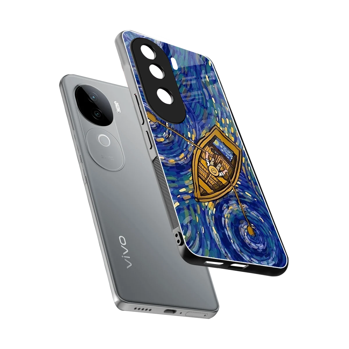 Ocean Voyage sleek vivo v40e cover with tempered glass back and TPU edges