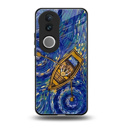 Ocean Voyage back phone cover | glass case for vivo v50
