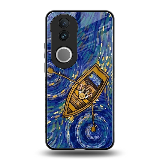 Ocean Voyage back phone cover | glass case for vivo v50