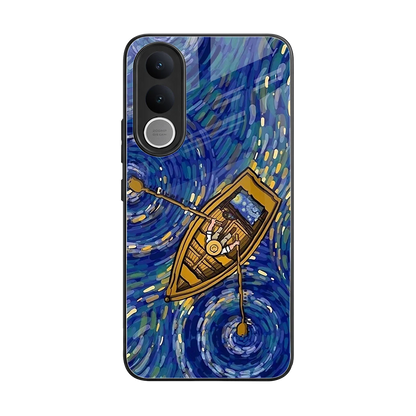 Ocean Voyage back phone cover | glass case for vivo v70 fe
