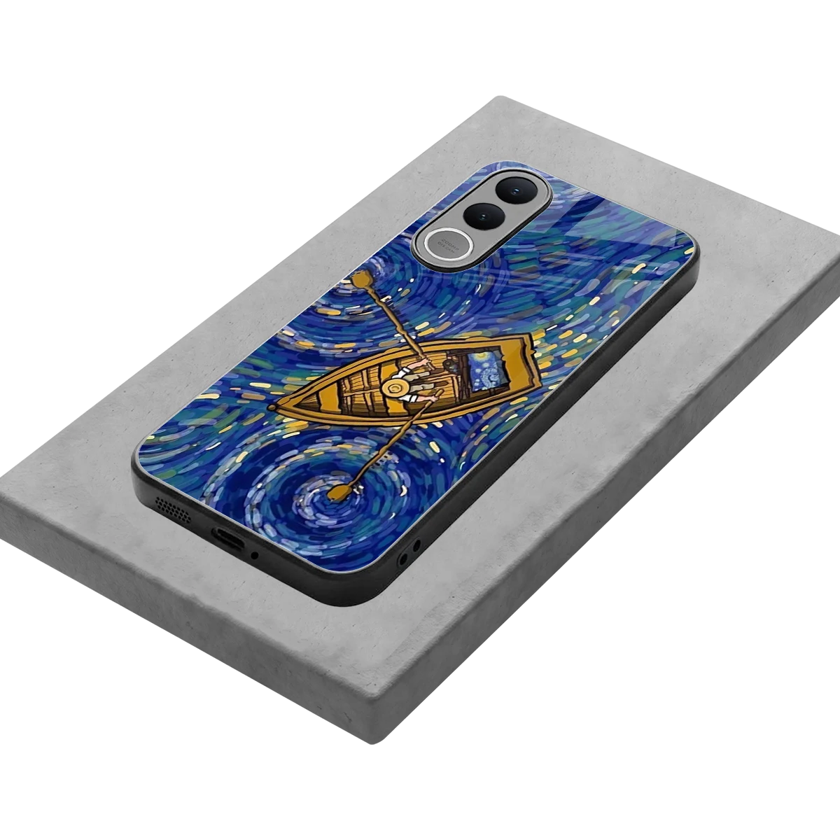 Ocean Voyage stylish phone case for vivo v70 fe | glossy glass and slim fit