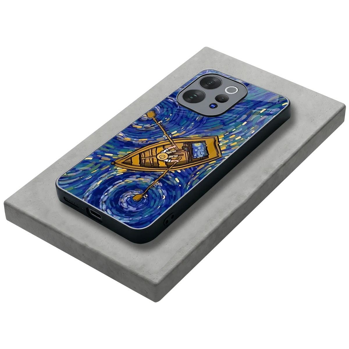 Ocean Voyage stylish phone case for vivo v70 | glossy glass and slim fit